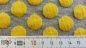 Preview: Steppstoff 3D Tupfen grau-melange/gelb