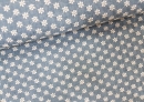 leichter Baumwoll/Polyester Stoff jeansblau Stickerei Blümchen