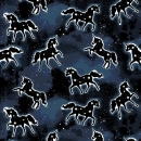 Pferde Sternenbilder GLOW IN THE DARK- leuchtet im Dunkeln) blau/schwarz