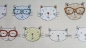 Preview: Katzen mit Brille, creme-helblau