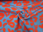 Preview: Canvas Baumwolle Leopard - rot/blau