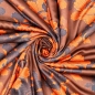 Preview: Woven vi silky satin Japanese flower orange