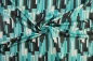 Preview: Baumwolljersey Retro blau/schwarz