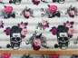 Preview: Skulls/Totenkopf mit Rosen auf Streifen French Terry/Sommersweat