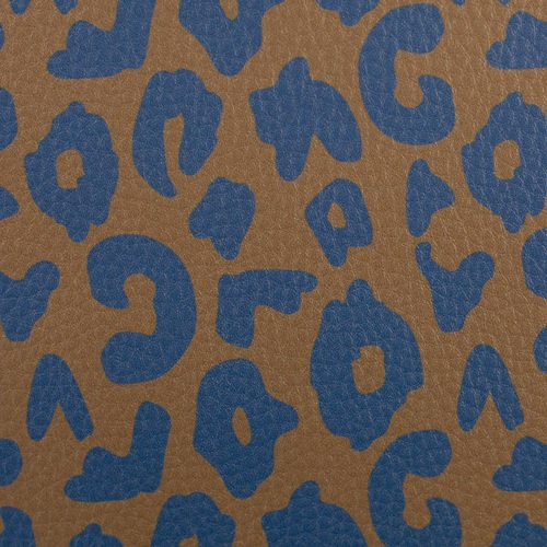 Kunstleder Happy Collection- braun/blau Leo