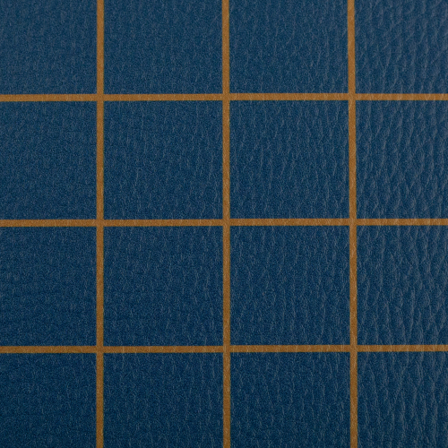 Kunstleder Happy Collection- blau/braun Karo
