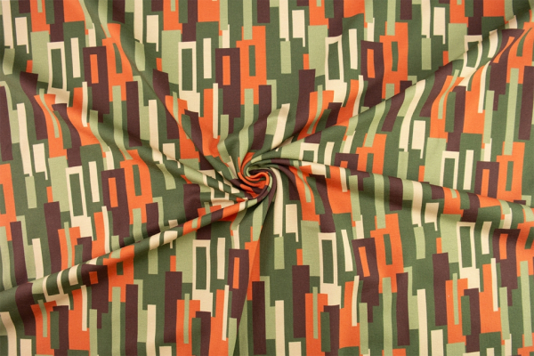 Baumwolljersey Retro braun/orange/grün