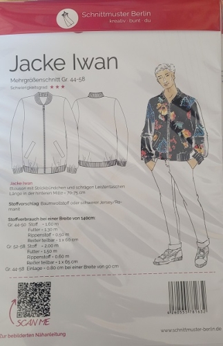 Jacke Iwan - Papierschnittmuster Schnittmuster Berlin