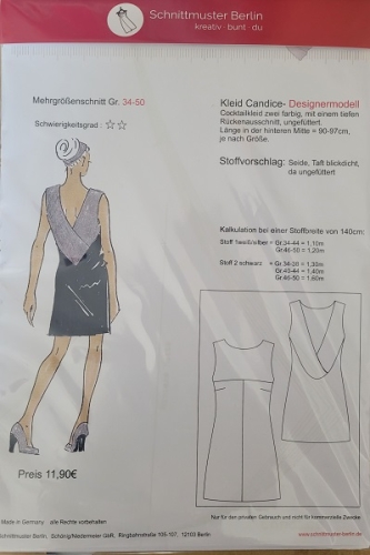 Kleid Candice - Papierschnittmuster Schnittmuster Berlin