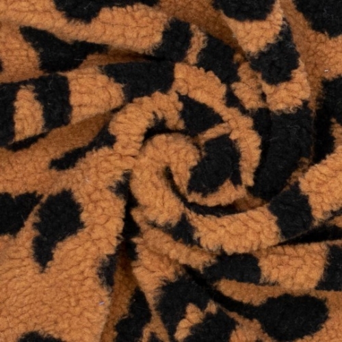 Teddy Leopard hellbraun - schwarz