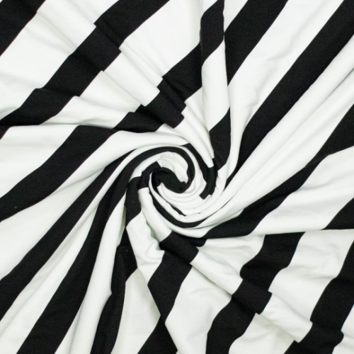 Knit co/ea french terry stripe black/white