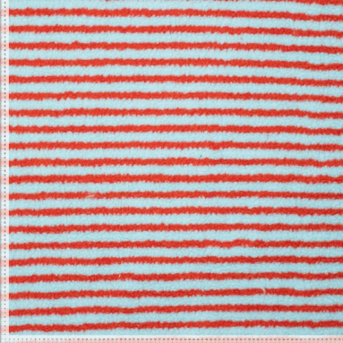 Knit pl teddy stripes- rot/blau