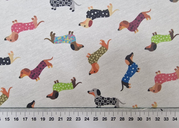 Bunte Dackel Wachstuch