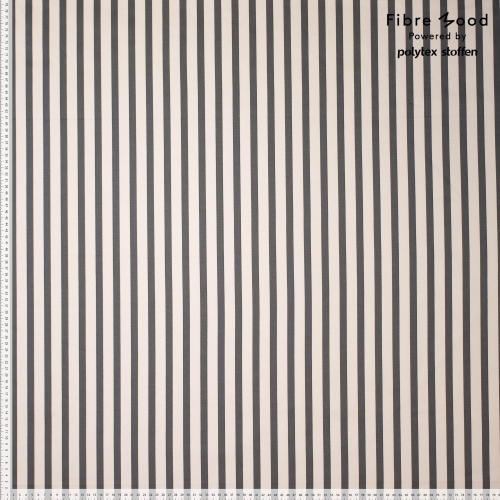 Fibre Mood  Baumwoll Stretch  Stripes  Grün/ Off White