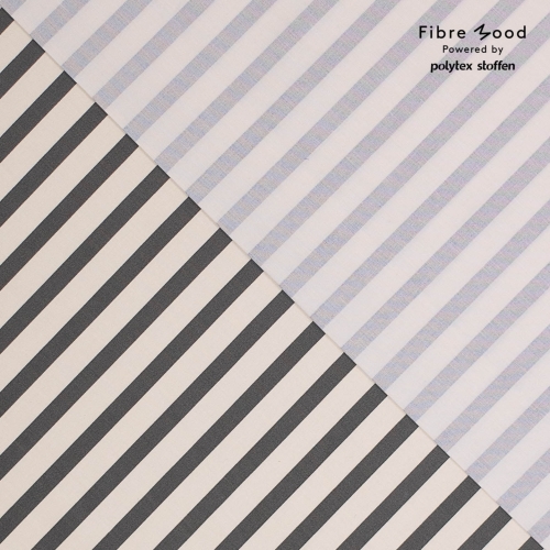 Fibre Mood  Baumwoll Stretch  Stripes  Grün/ Off White