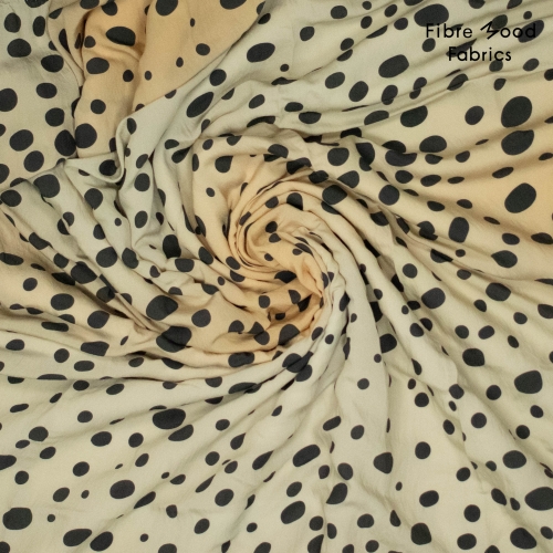 Fibre Mood woven modal/pl hyena - beige with black dots