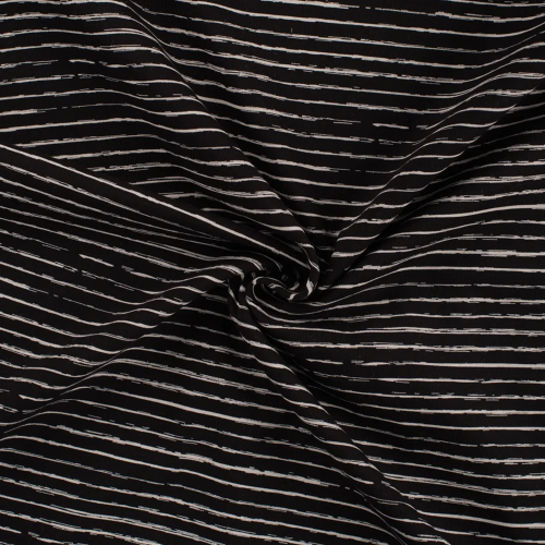 Baumwolljersey Jersey Stripe Black White