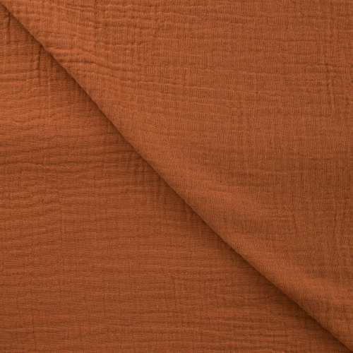 Baumwolle Musselin Uni Cognac