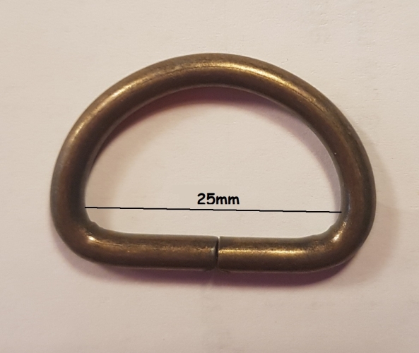 D-Ring 25mm Altmessing