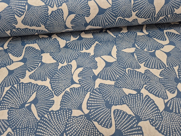 Canvas beschichtet - Ginkoblatt blau