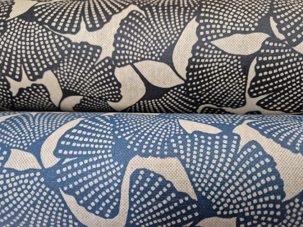 Canvas beschichtet - Ginkoblatt blau
