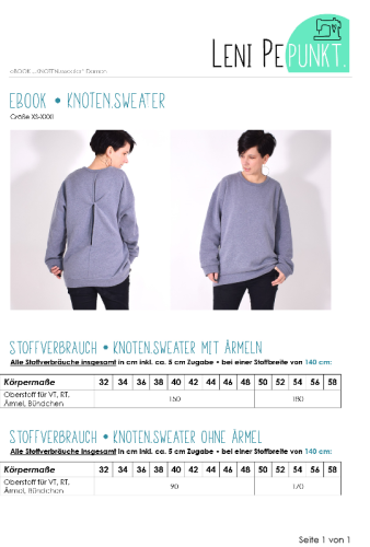 Leni Pepunkt Schnittmuster  KNOTEN.SWEATER