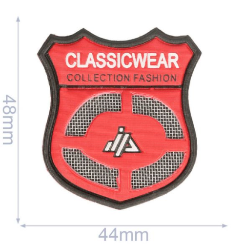 APPLIKATION LABEL CLASSICWEAR 44X48MM ROT