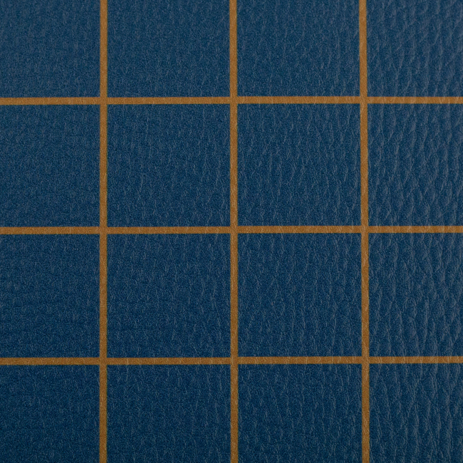 Kunstleder Happy Collection- blau/braun Karo