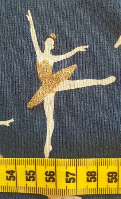 Ballerina dunkelblau-beige /Glitzer