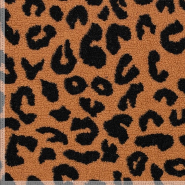 Teddy Leopard hellbraun - schwarz