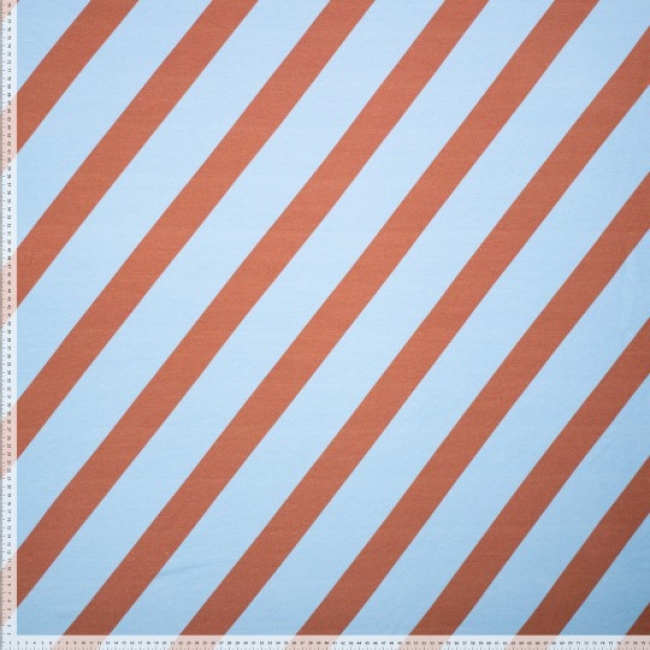 Knit co/ea french terry stripe hellblau/orangebraun