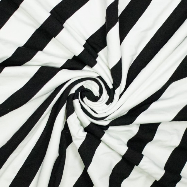Knit co/ea french terry stripe black/white