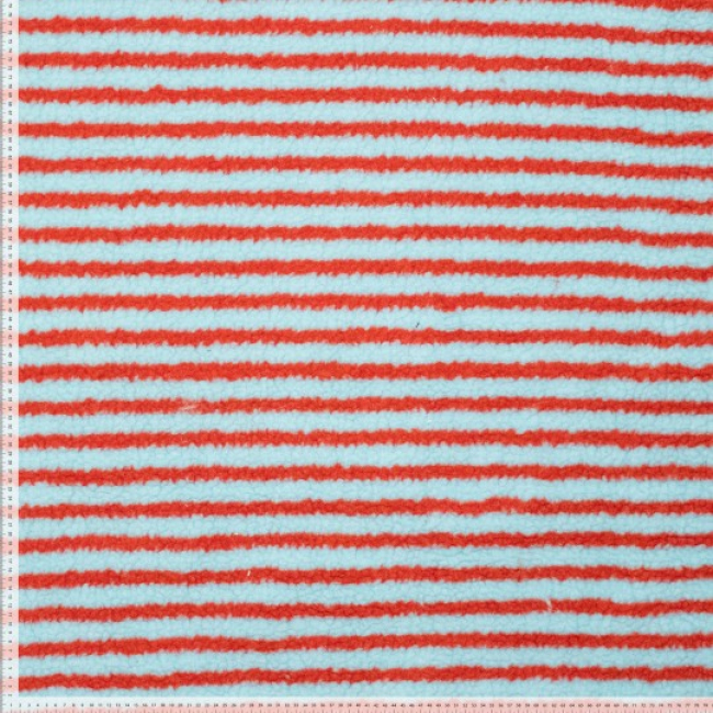 Knit pl teddy stripes- rot/blau