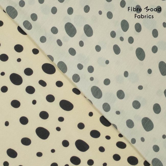 Fibre Mood woven modal/pl hyena - beige with black dots