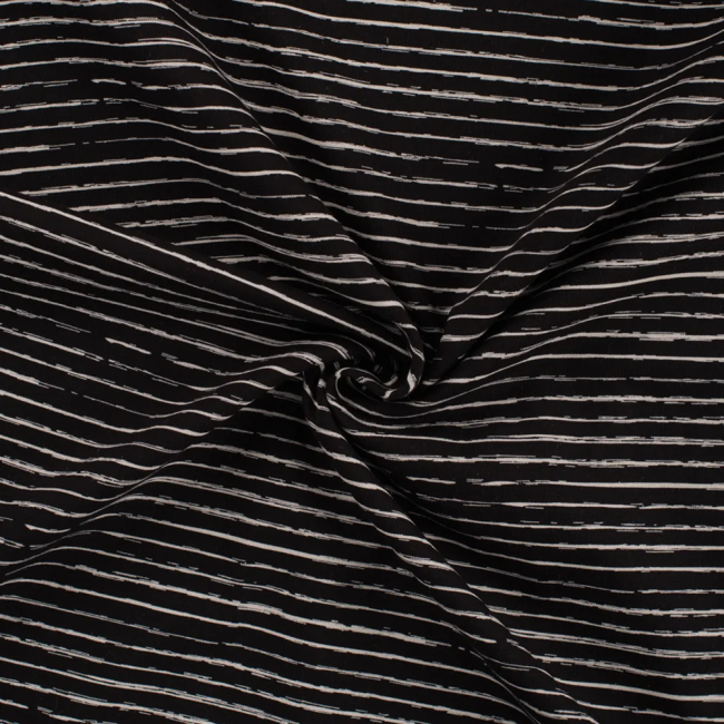 Baumwolljersey Jersey Stripe Black White