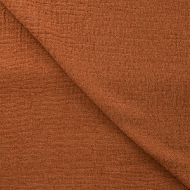Baumwolle Musselin Uni Cognac