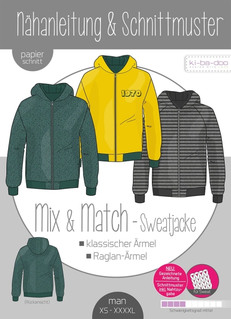 Mix&Match Sweatjacke Herren | Größe XS-XXXXL ki-ba-doo