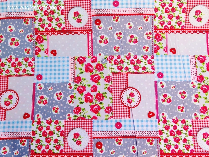 Patchwork Rose blau