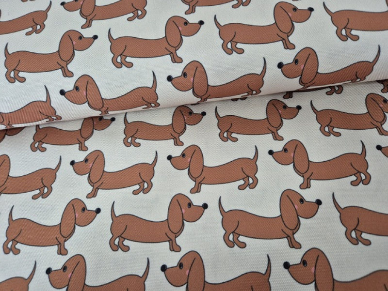 TASCHEN & RUCKSACKSTOFF Dackel hell 100% Polyester