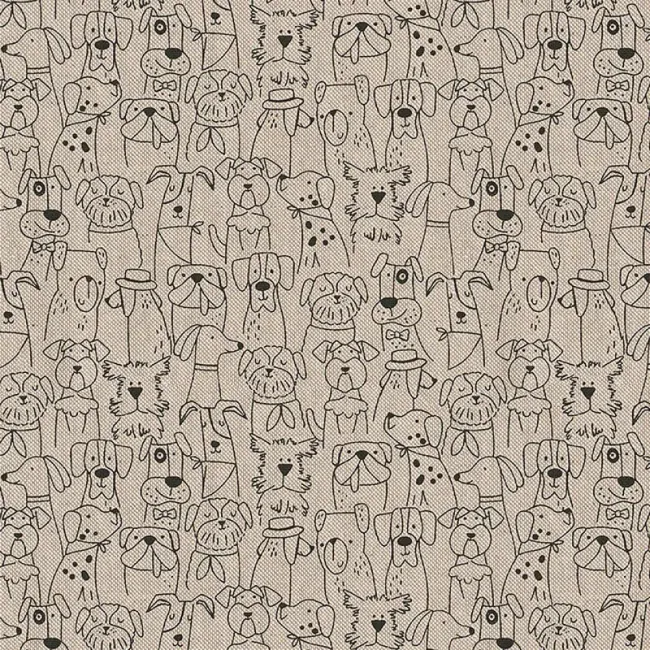 Canvas Dog Cartoon Line