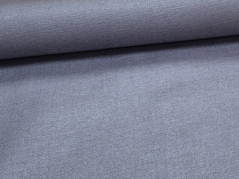 Wachstuch Leinen Uni grau-blau