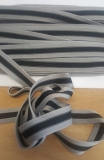 Streifenband, Zierband 25mm grau/schwarz