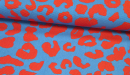 Canvas Baumwolle Leopard - rot/blau